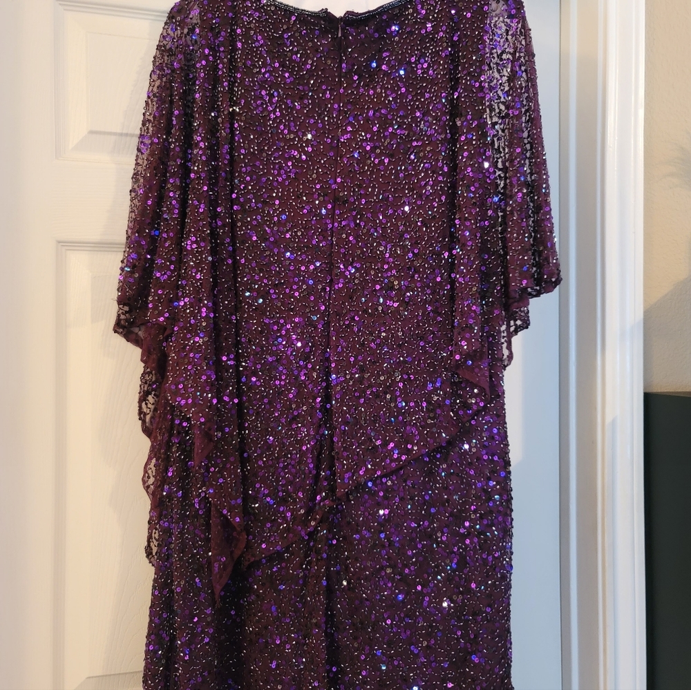 Pissarro Nights 16W Women's Purple Sequin dress